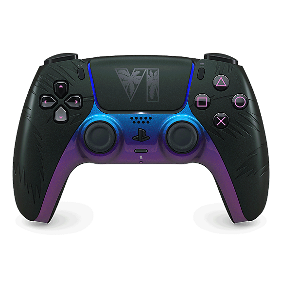 Controle DualSense GTA VI preto visto de frente
